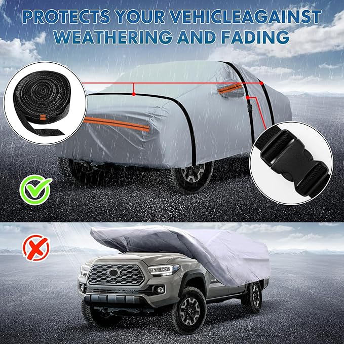 KEYOOG 6-Layer Full Car Cover is All-Weather Waterproof, Universal in All