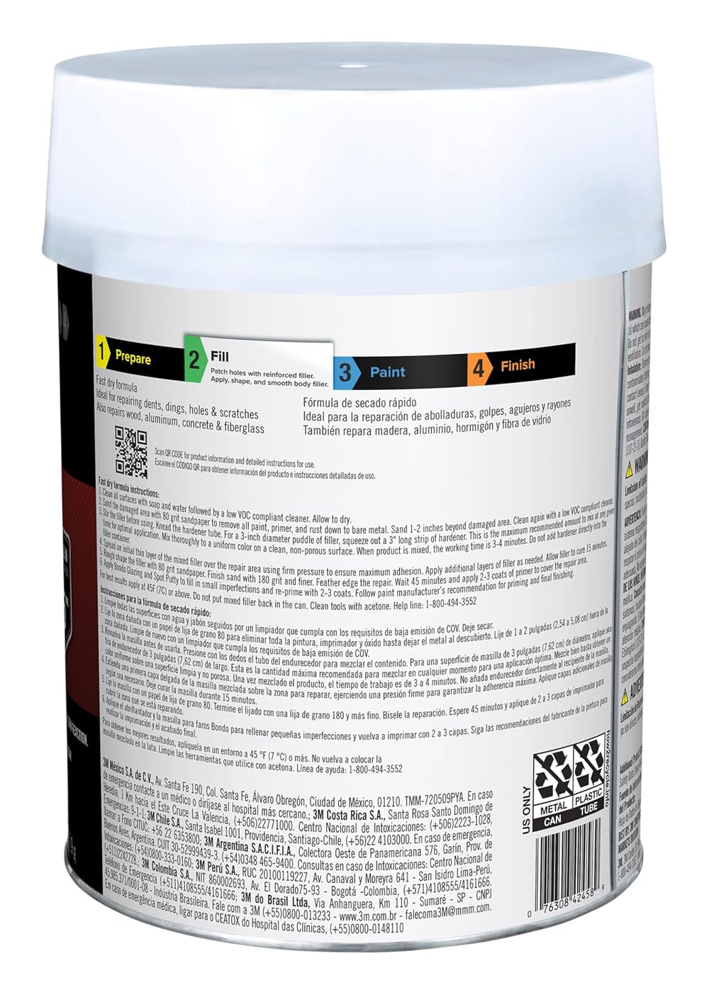 Bondo Fast Dry Filler 6.31 lb with Hardener 2.75 oz, Premium Formula Repairs ...