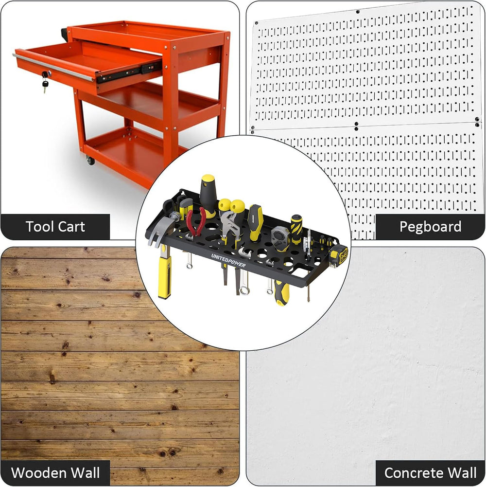 UNITEDPOWER Wall Mount Tool Storage Rack, Screwdriver Holder, Pliers Organize...