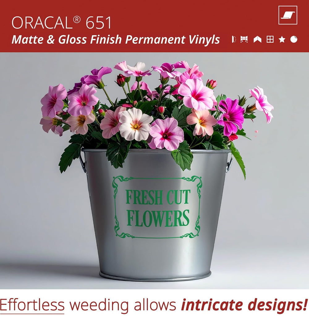ORACAL 651 Matte Green Vinyl Durable Roll Easy to Weed Permanent Adhesive Cra...