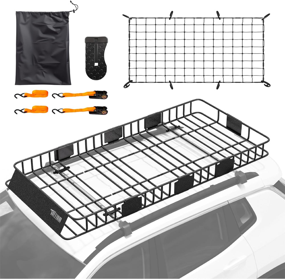 TUFFIOM 84"x 39"x 6" Universal Rooftop Cargo Carrier Basket, E...