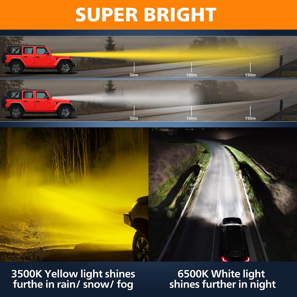 White Amber LED Light Bar 12”100W Slim Off Road Auxiliary Light