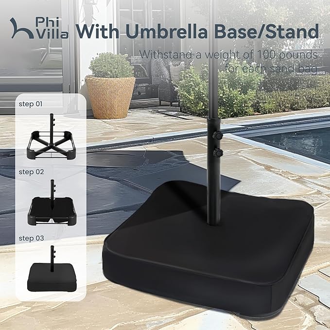 PHI VILLA 15ft Large Patio Umbrellas