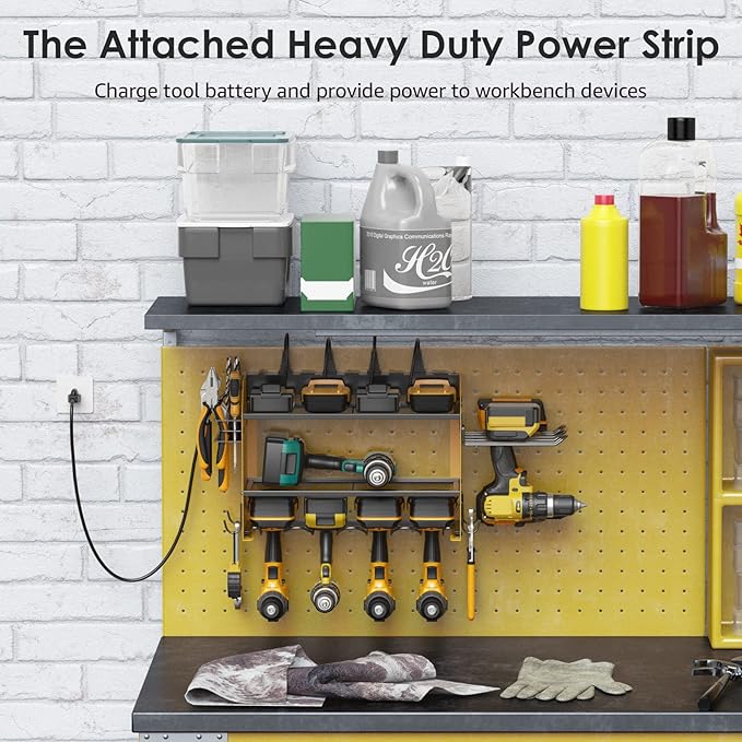 CCCEI Modular Power Tool Organizer Wall Mount Charging Station, Garage Drill