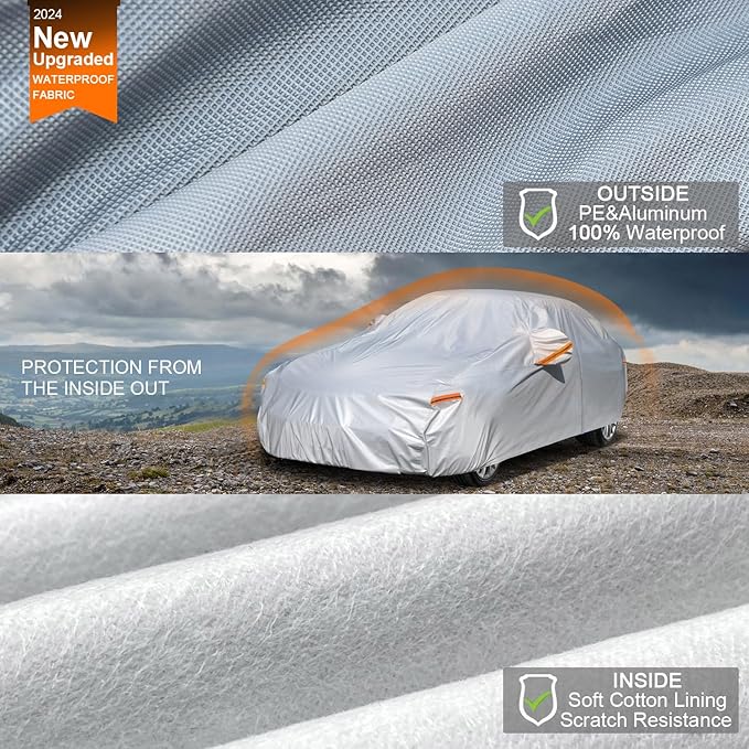 Kayme 6 Layers Car Cover Waterproof All Weather