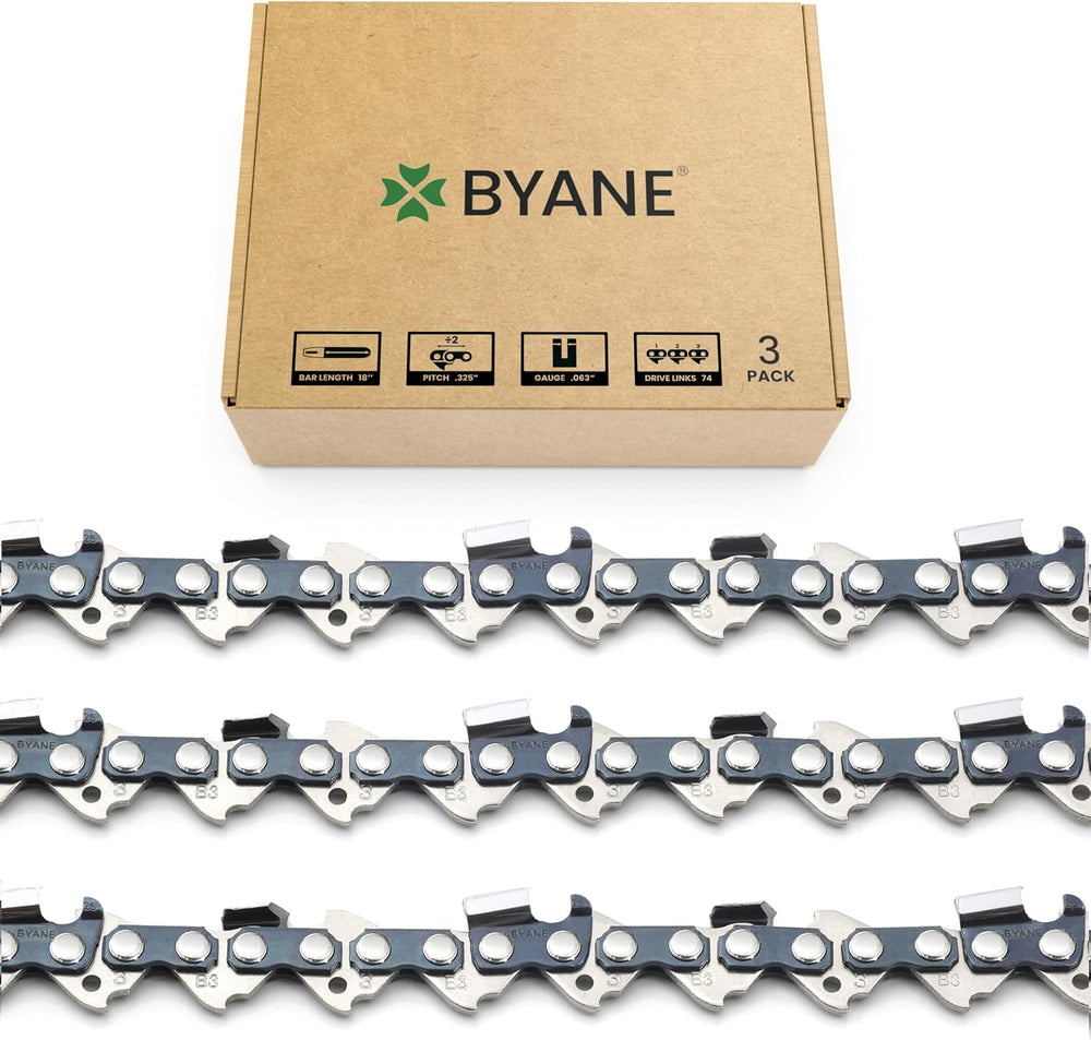 BYANE 18 Inch Chainsaw Chain .325" Pitch .063" Gauge 74 Drive Links