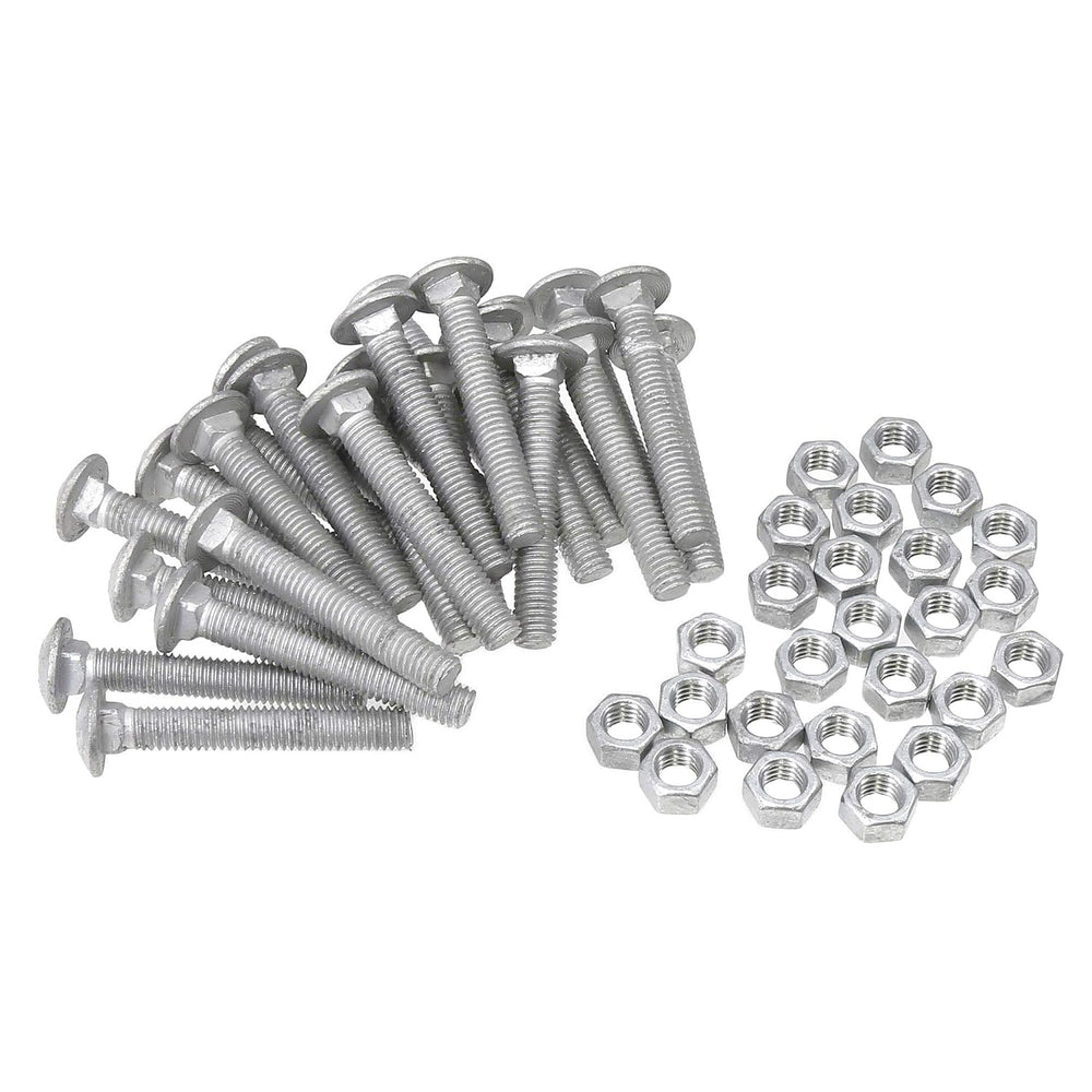 3/8 x 2 1/2" Long Carriage Bolts with Nuts, Galvanized Steel (Pack of 25)
