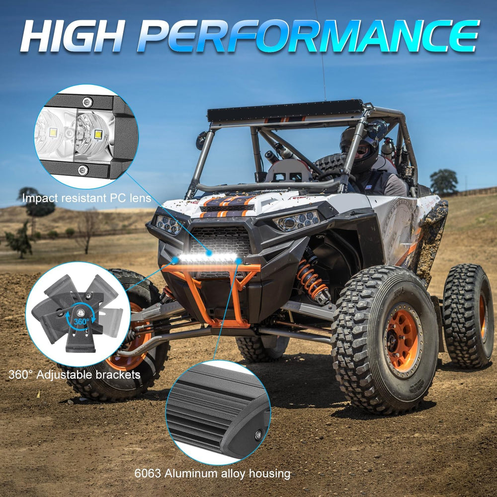 10 Inch Light Bar, Niwaker 50W Single Row LED Light Bar Spot Flood Combo Driv...