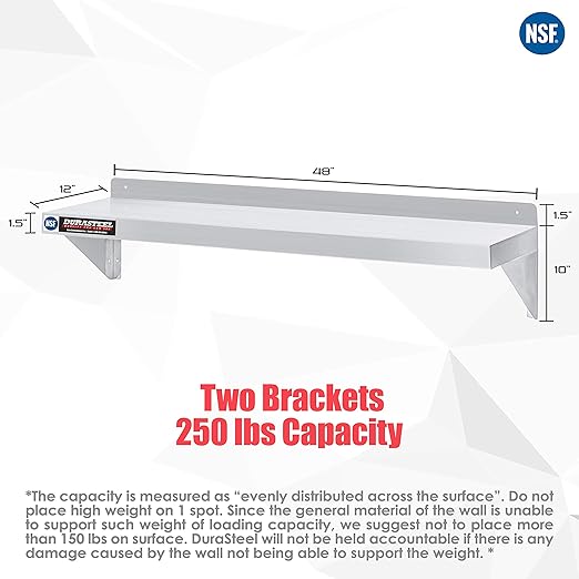 DuraSteel Stainless Steel Wall Shelf