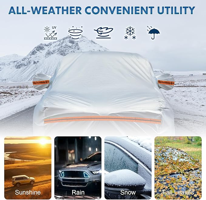 KEYOOG Fit for 198"-208" Length SUVs, 6-Layer Full Car Cover is All...