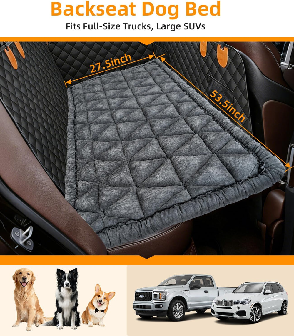 Dog Car Bed, Non-Slip Dog Seat Cover | Universal Back Seat Protector
