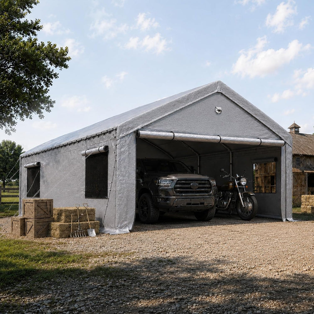 Heavy Duty Carport Canopy 13x25FT,Extra Large Portable Car Tent Garage with R...