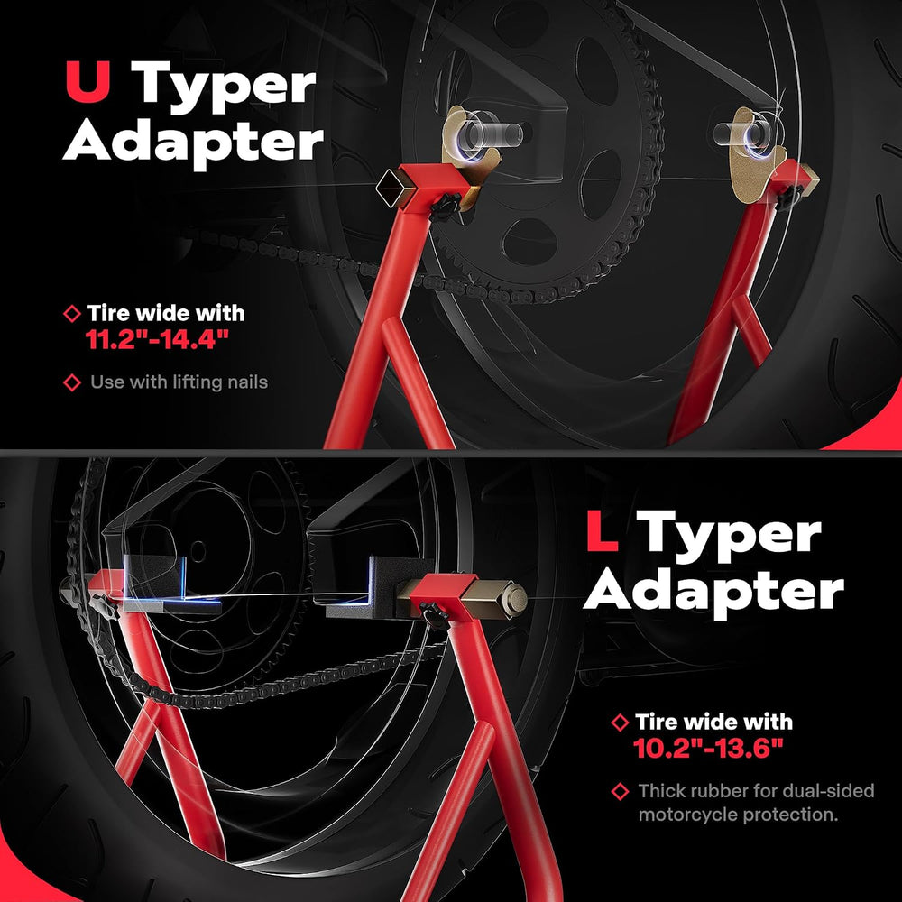 SPECSTAR Motorcycle Stands 882 Lbs Capacity, Red