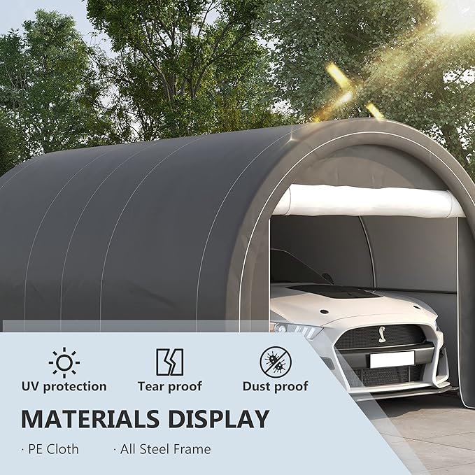 Outsunny 10' x 16' Carport, Heavy Duty Portable Garage Storage Tent