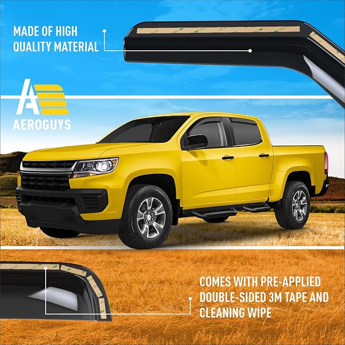 Extra Durable Window Deflectors in-Channel Window Visors Rain Guards Fit (4pcs)