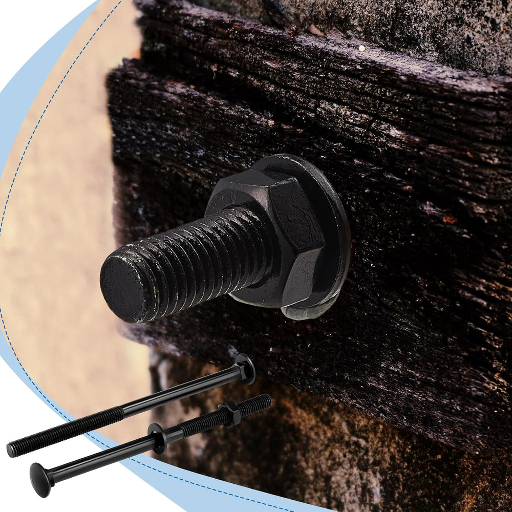 Zonon 12 Sets 1/2 x 8 Inch Black Carriage Bolt Kit Galvanized Carriage Bolt S...