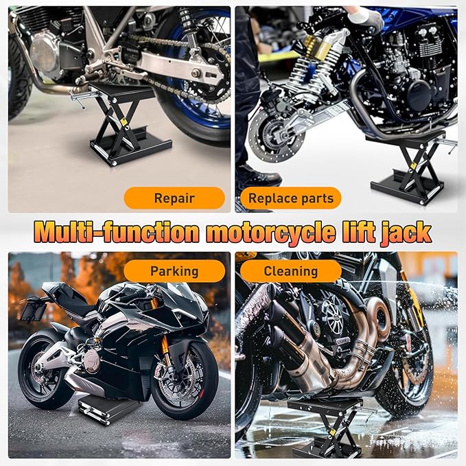 Nilight Motorcycle Lift Jack 1100 LBS Motorcycle Scissor Jack Stand Lift