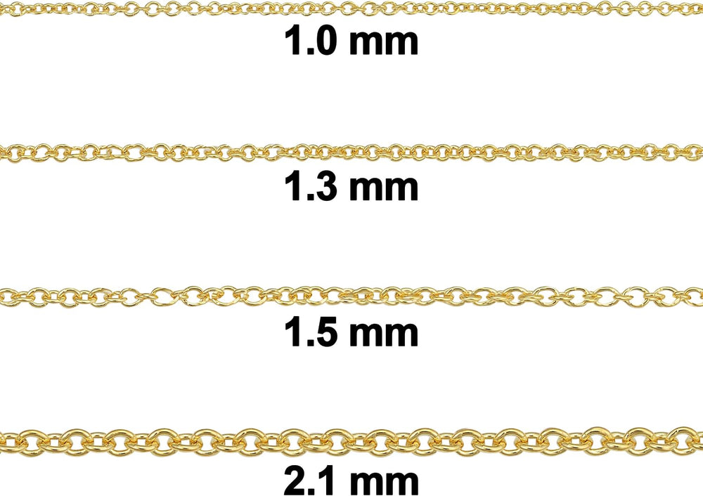 Kooljewelry Womens Chain Elegant - 14k Gold Filled Cable Chain Necklace