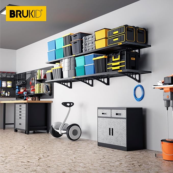 4Pack 1.64x4ft Adjustable Metal Garage Wall Shelving Heavy Duty Garage Storage