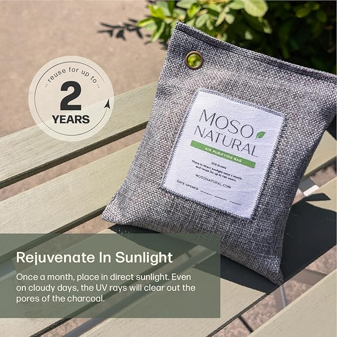 Moso Natural Air Purifying Bag 200g Bamboo Charcoal Odor Absorber (5 Pack)