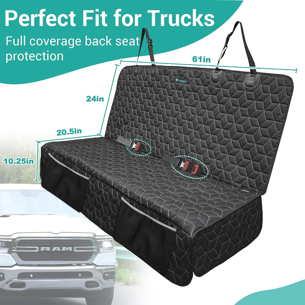 Meginc Dog Car Seat Covers for Back Seat, 61" W Bench Seat Covers for Truck