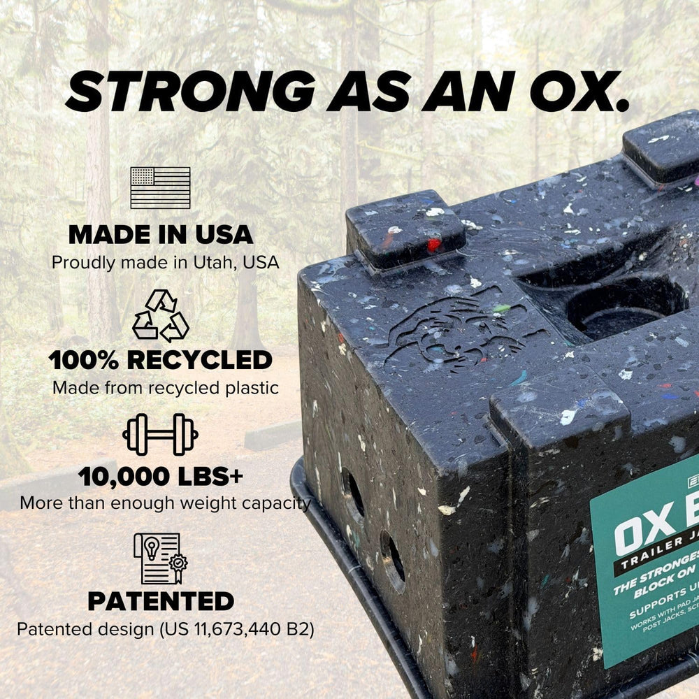 OX BLOX Heavy Duty Trailer Jack Block - 10,000 lb Capacity - Made in USA | RV...