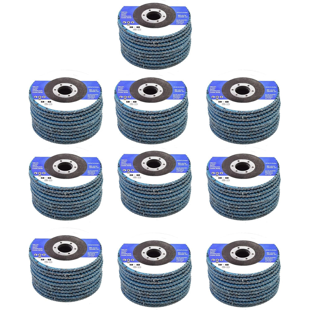 WFLNHB 100 Pcs 4-1/2" X 7/8" 40 Grits Zirconia Flap Discs