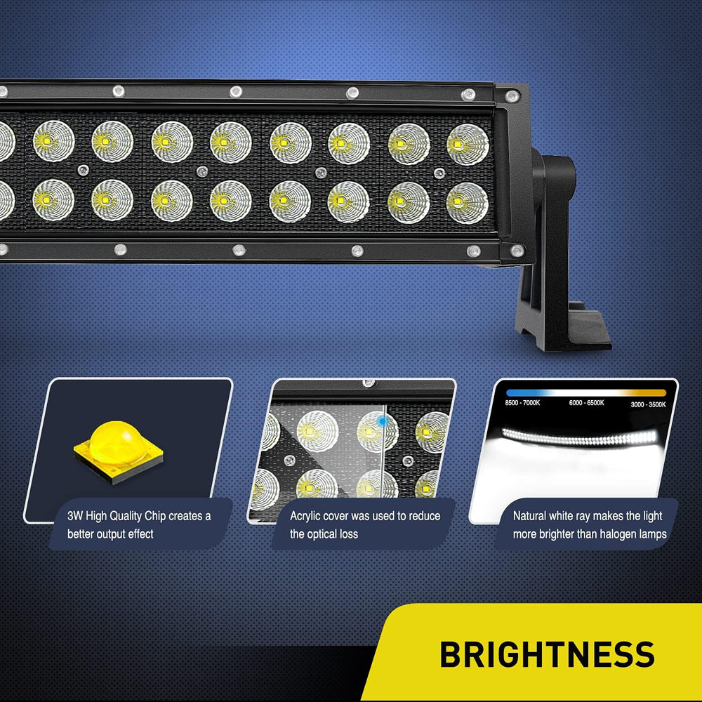 Nilight ZH120 50Inch 50 Inch 288W Curved Spot Flood Combo Bar LED Off Road Dr...