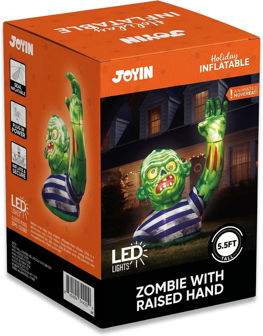 JOYIN 5.5FT Halloween Inflatable Zombie Decoration with Waving Raised Hand &a...