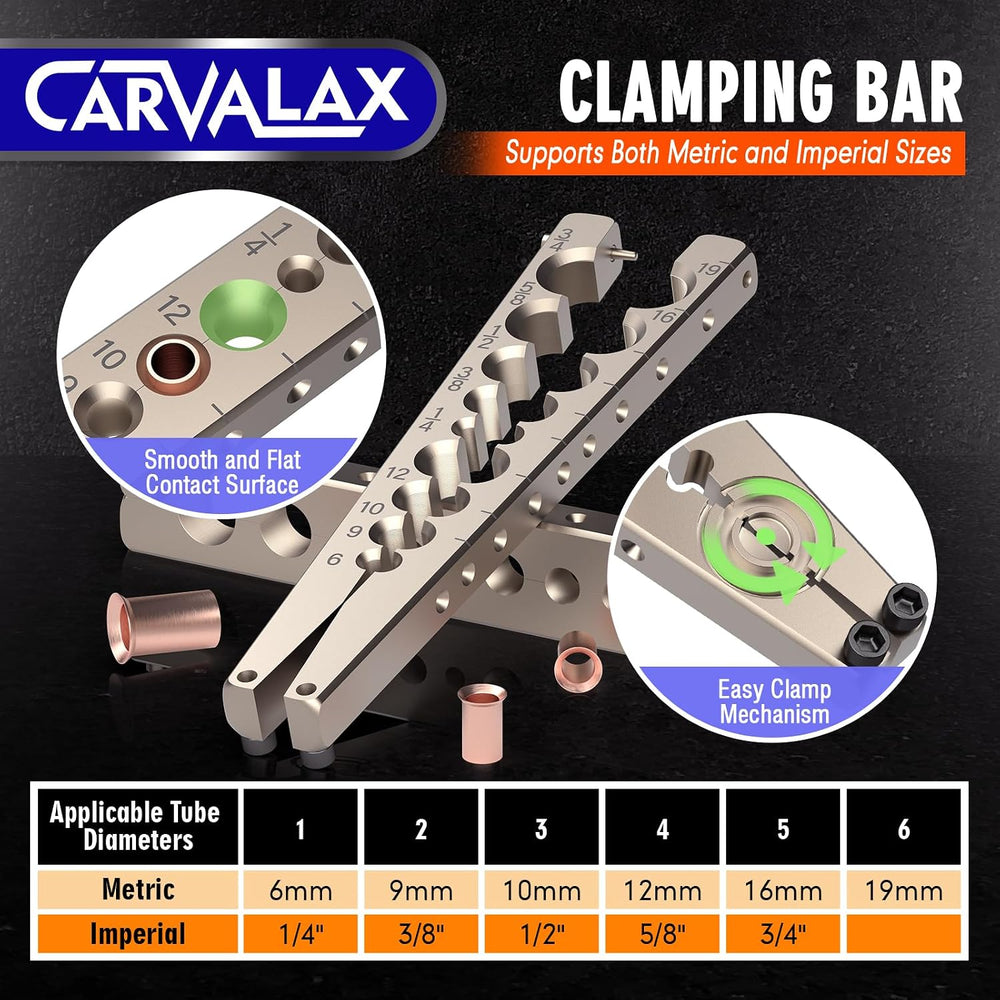 CARVALAX Flaring Tool Kit, Single Metric/Imperial Clamp, 6-19mm & 1/4&quo...