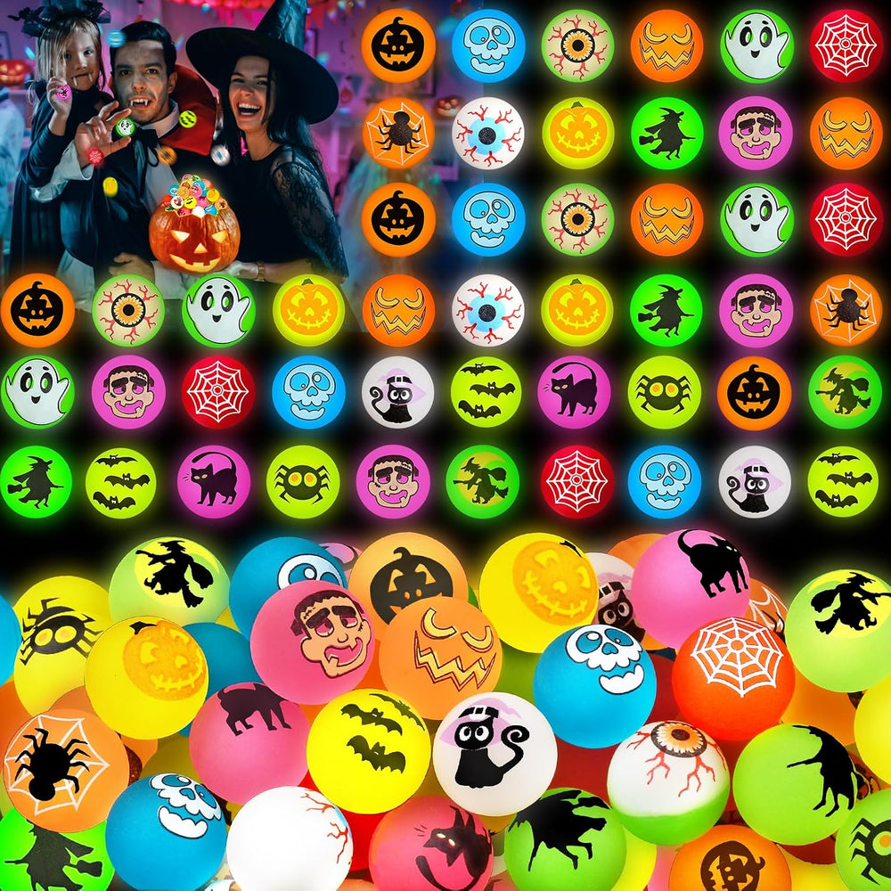210 PCS Halloween Party Favors, Halloween Glow in The Dark Bouncy Balls