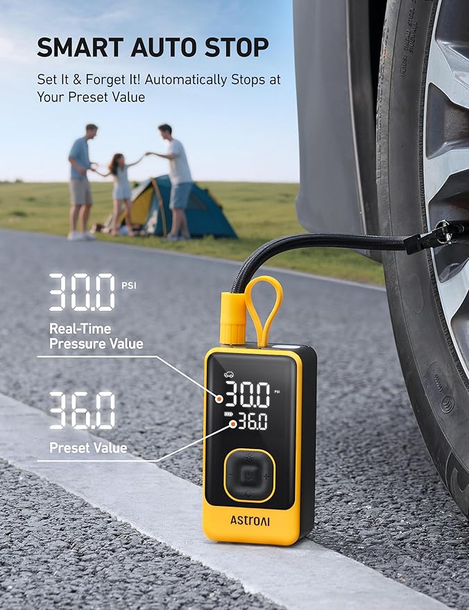 AstroAI L7 Air Tire Inflator Portable Air Compressor, 150PSI Electric Cordless