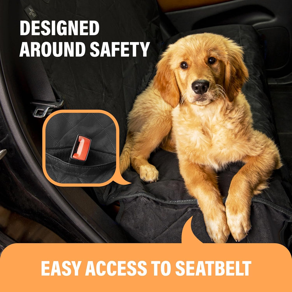 Active Pets Black Car Rear Seat Cover for Dogs, Durable Waterproof & Scra...