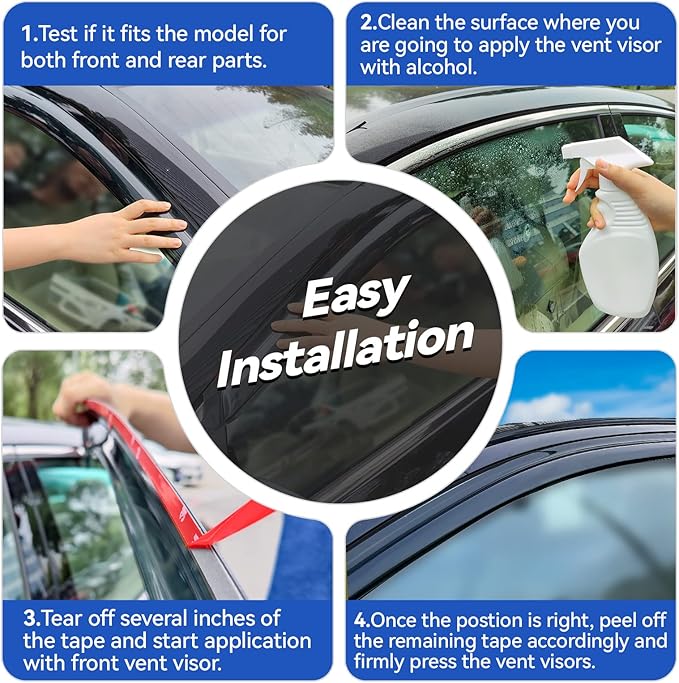 Window Visors Rain Guards for 2019-2025 Dodge Ram 1500 Quad Cab, Window Vent