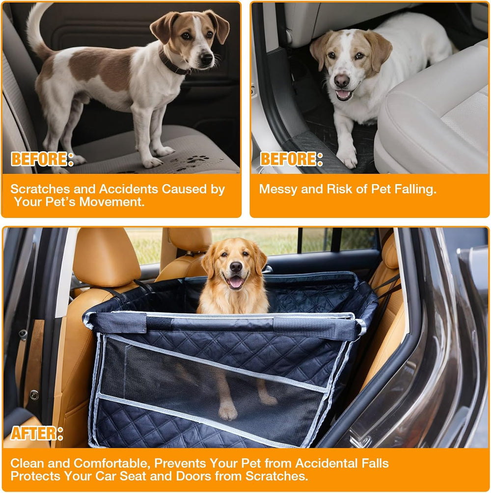 Dog Car Seat for Large Medium Dogs, Half Back Seat Dog Car Seat Cover