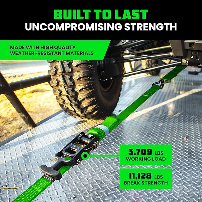 Rhino USA Car Tie Down Straps for Trailers (4-Pack)