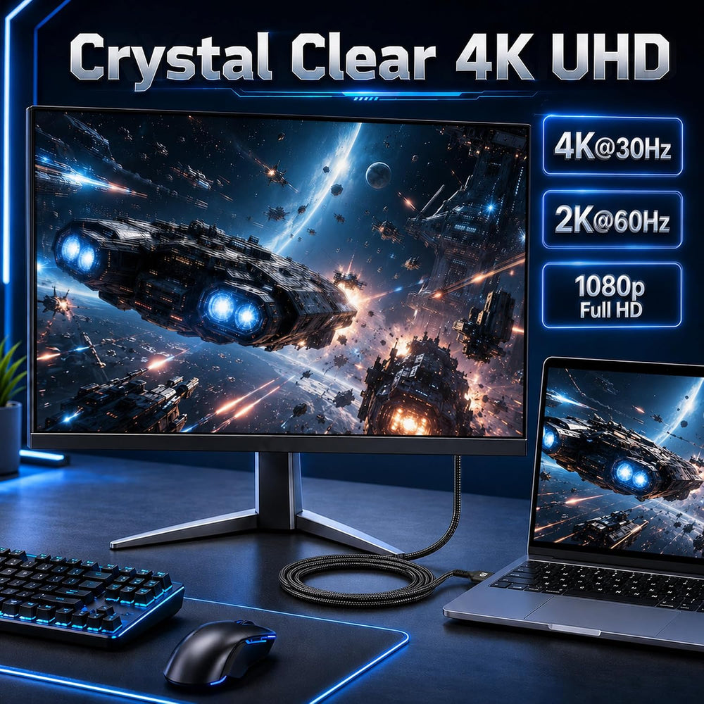 Diyanisly 4K@30Hz DisplayPort to HDMI Cable 3.3 Feet 10 Pack
