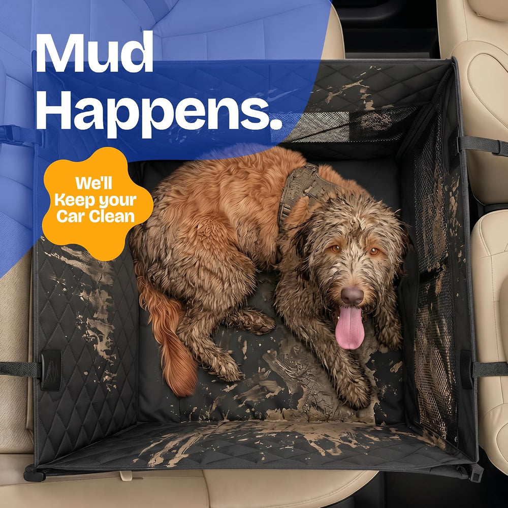 Half Hammock Dog Seat Cover for Back Seat - Waterproof Half Backseat Dog Cove...