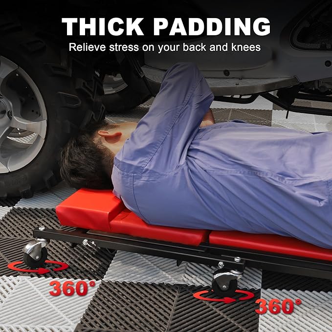 Torin 36" Rolling Foldable Car Creeper Automotive Creeper, 2-in-1 Garage...