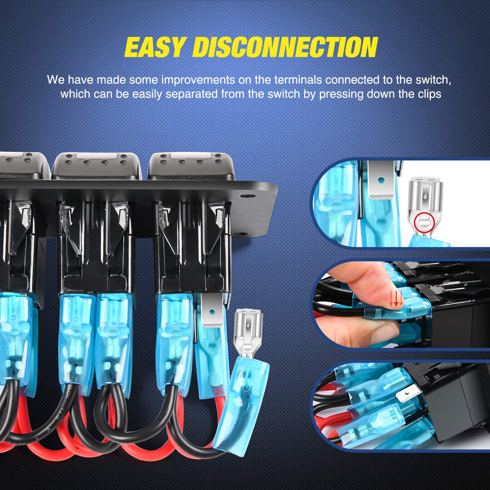 Nilight 12V On/Off Rocker Switch Panel LED Light Bar Wiring Harness Kit