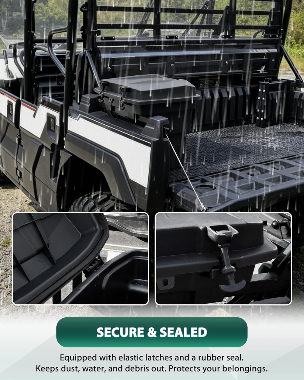 Rear Cargo Box for Kawasaki Mule Pro FXT DXT DX FX 2015-2026, 20L Waterproof ...