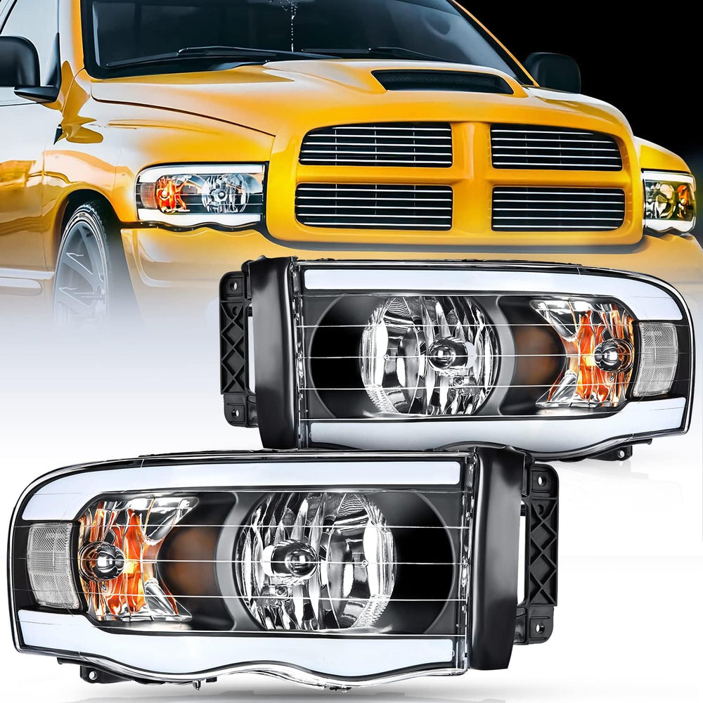 Nilight Headlights Assembly Led DRL for 2002-2005 Dodge Ram 1500/03 04 05 Dod...