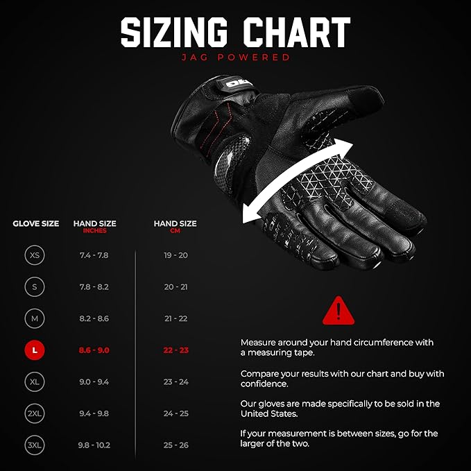 J.A.G. Leather Motorcycle Gloves