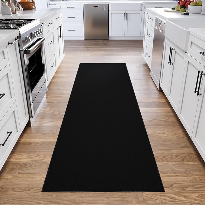 Ottomanson Hallway Runner Rug 2'7" x 9'10" Non Slip Solid A...