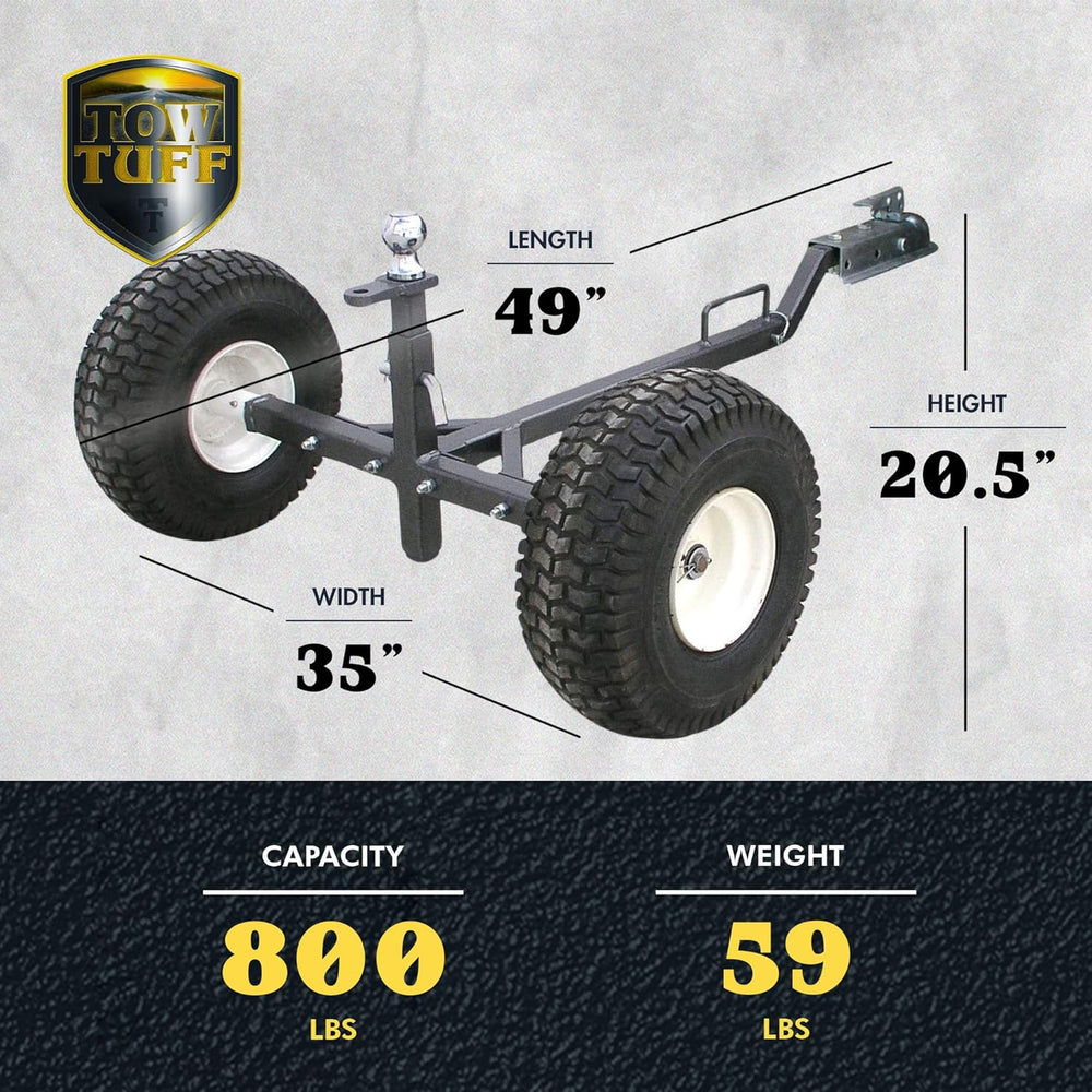 Tow Tuff TMD-800ATV ATV Weight Distributing Adjustable Trailer Dolly , Black,...