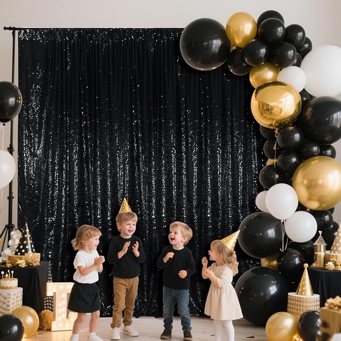 SquarePie Sequin Backdrop Less See Through Thick Stain Background Glitter Cur...