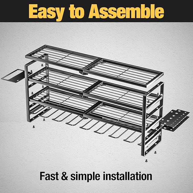 YYR 4 Layer Power Tool Organizer Wall Mount, Cordless Drill Hanger Storage Rack