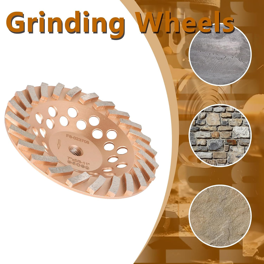 kimllier 7 Inch Concrete Grinding Wheels 24 Turbo Diamond Segments 5/8 Inch -...