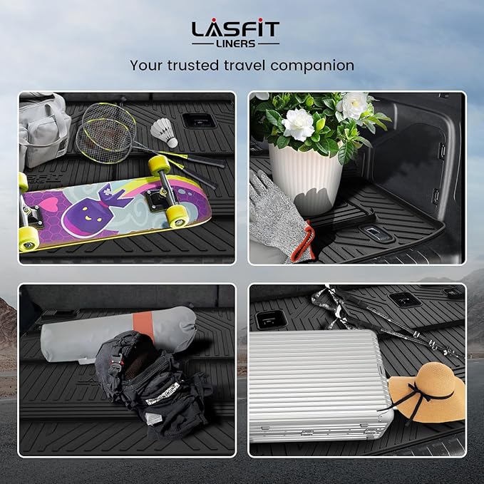 LASFIT Cargo & Backrest Mats for Toyota 4Runner 2013-2024, All Weather Cu...
