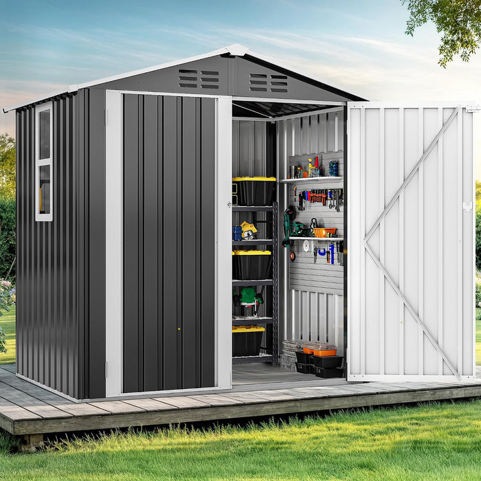 DWVO 6x4ft Metal Outdoor Storage Shed